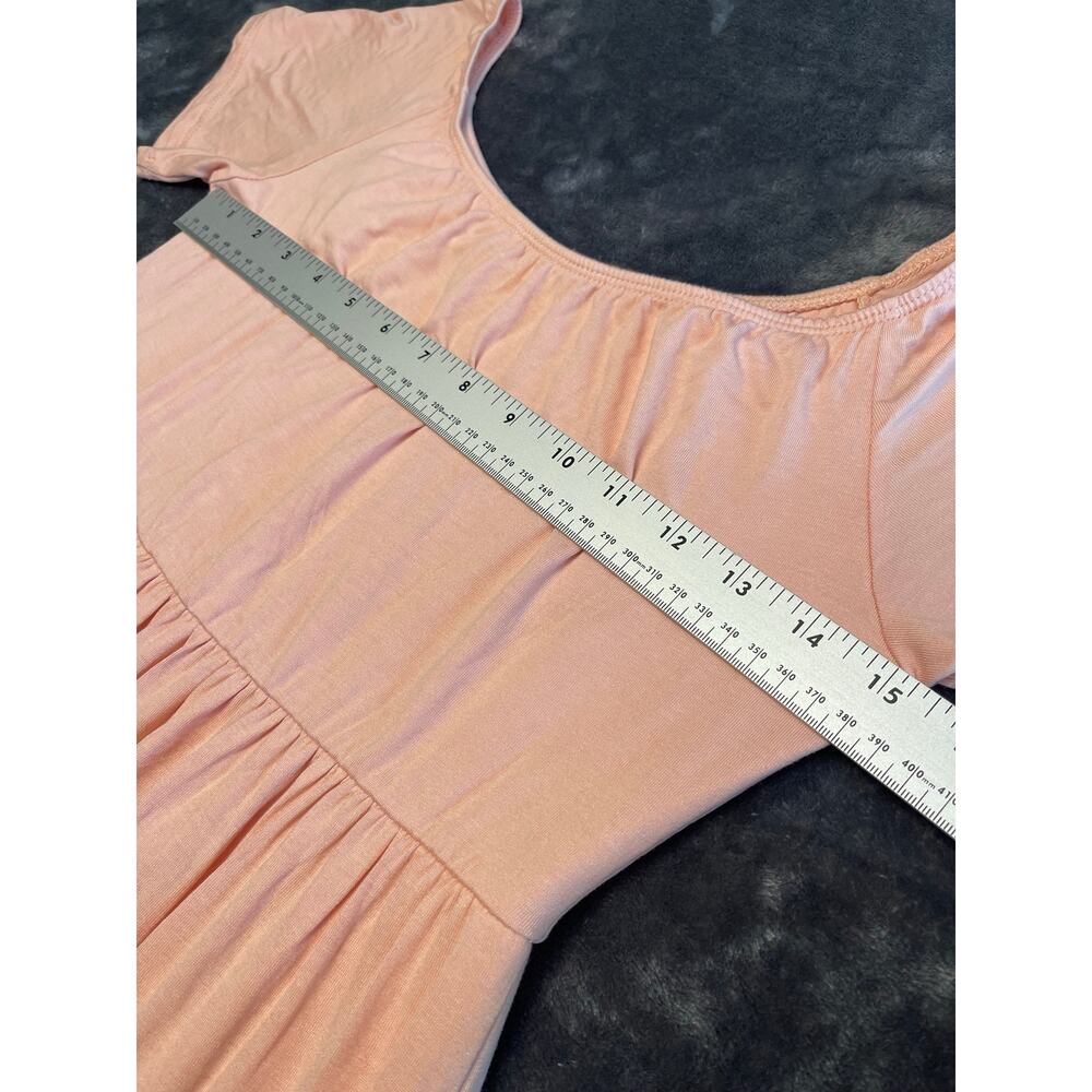Pink Blush Maternity Maxi Dress Size Medium Empire Waist Short Sleeve - Picture 4 of 8
